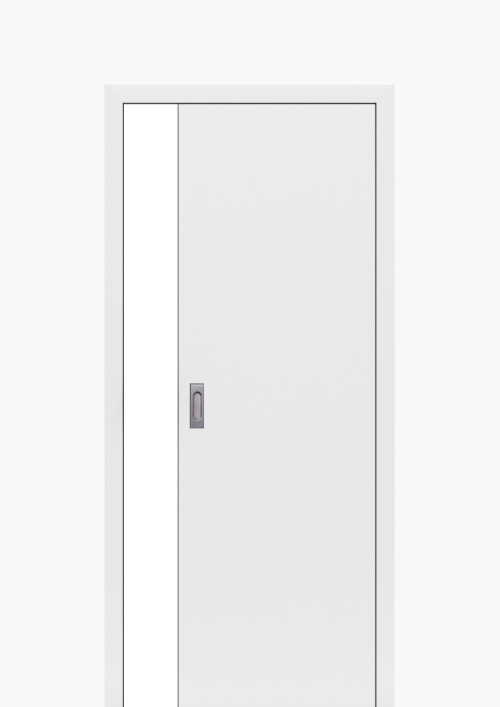 Porte coulissante à galandage Blanche