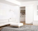 Porte coulissante en applique Blanche